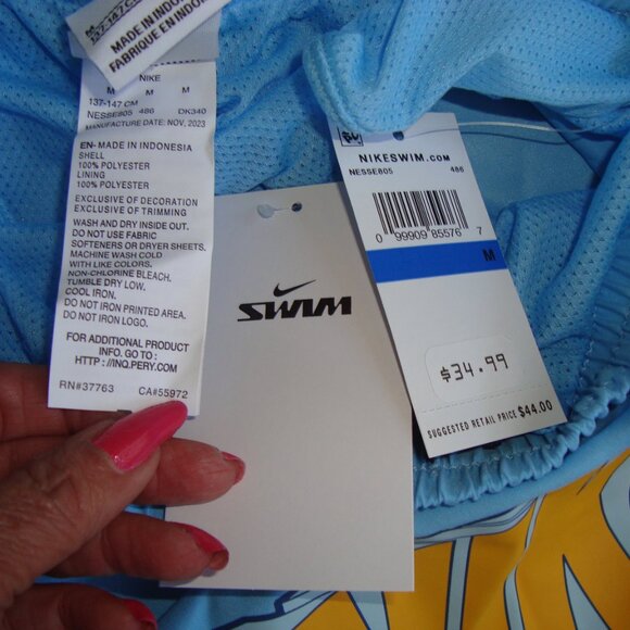 Nike Swim Trunks Blue Yellow - Boys Medium NWT - Picture 5 of 5